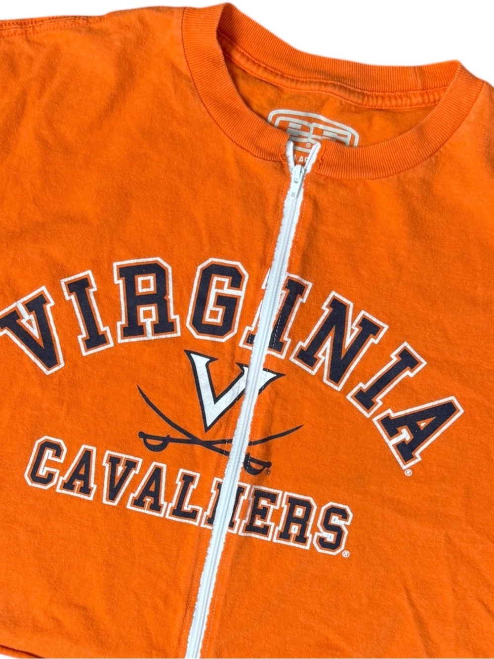 Vintage University of Virginia Cavaliers Cropped Tee with Zipper